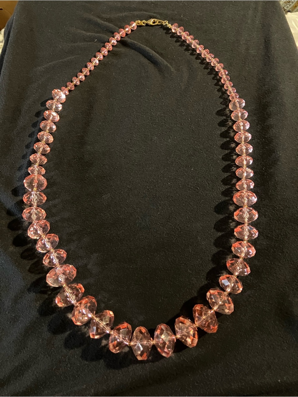 Joan Rivers Pink Faceted Crystal Necklace with Gold-Tone Clasp